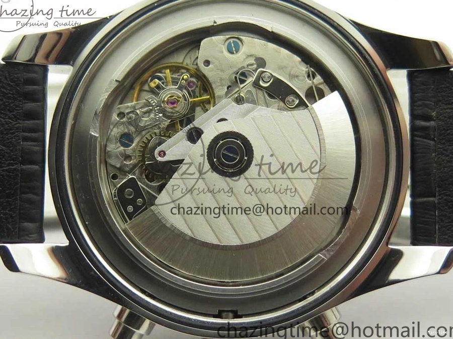 MIROTIME 0126 Pilot Chrono 377725 SS ZF 1:1 Best Edition White Dial on Black Leather Strap A Soft 7183